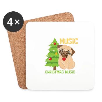 Christmas Music Everywhere - Coasters (set of 4) - white - Front