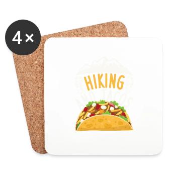 Hiking and Tacos Funny Food Taco Mexican - Coasters (set of 4) - white - Front
