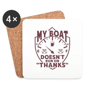 My Boat Doesn't Run On Thanks - Untersetzer (4er-Set) - Weiß - Vorne