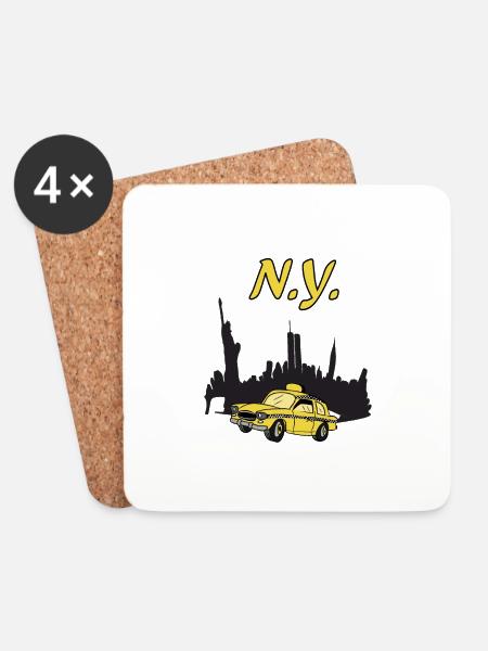 New York - Untersetzer (4er-Set) - Weiß