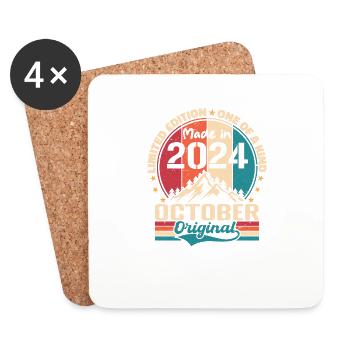 October 2024 Birthday Gift 2024 October - Coasters (set of 4) - white - Front