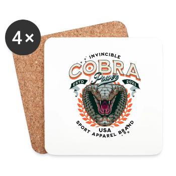 The Invincible Cobra - Coasters (set of 4) - white - Front