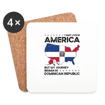 Dominikanische amerikanische Patriotin USA - Untersetzer (4er-Set) - Weiß - Vorne