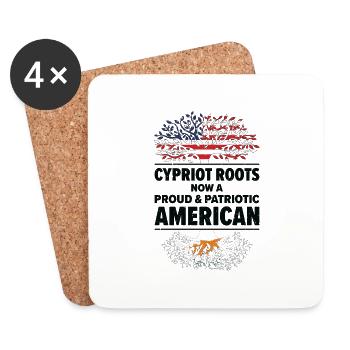 Cypriot American Patriot USA Grown Cyprus US Flag - Coasters (set of 4) - white - Front