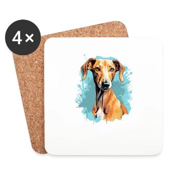 Dog Azawakh - Coasters (set of 4) - white - Front