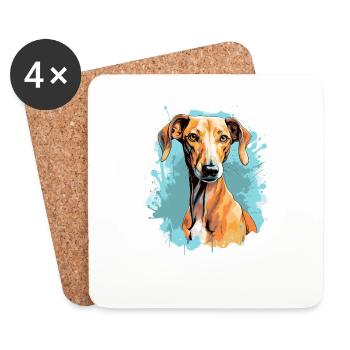 Dog Azawakh - Coasters (set of 4) - white - Front