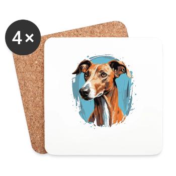 Dog Azawakh - Coasters (set of 4) - white - Front