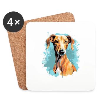 Dog Azawakh - Coasters (set of 4) - white - Front