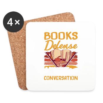 Books, Best Defense Against Unwanted Conversation3 - Untersetzer (4er-Set) - Weiß - Vorne