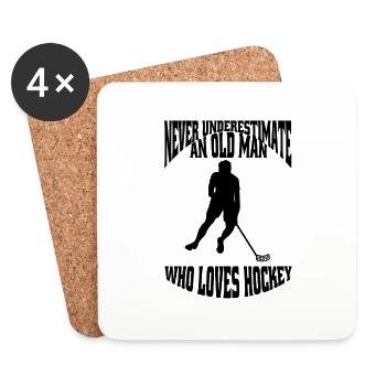 Floorball Hockey sur gazon Joueur de hockey Cadeau Hockey - Dessous de verre (lot de 4) - blanc - Devant