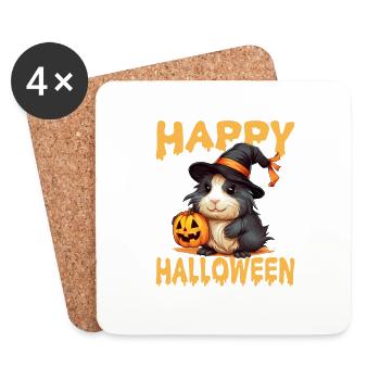 Meerschweinchen Halloween Kostüm - Untersetzer (4er-Set) - Weiß - Vorne