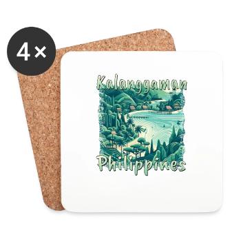 Grunge-Landschaft der Insel Kalanggaman - Untersetzer (4er-Set) - Weiß - Vorne
