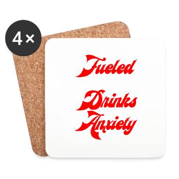 Fueled By Energy Drinks And Anxiety 2 - Untersetzer (4er-Set) - Weiß - Vorne