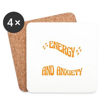 Fueled By Energy Drinks And Anxiety 3 - Untersetzer (4er-Set) - Weiß - Vorne