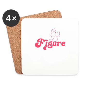 Go Figure Ice Skating Ice Dancing Women Girls - Coasters (set of 4) - white - Front
