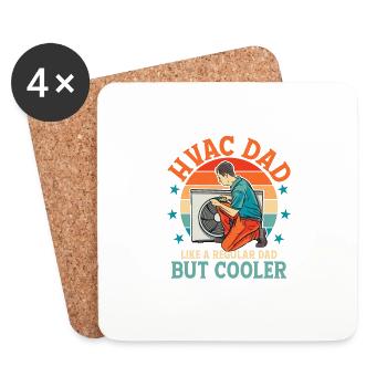 HVAC Dad Like A Regular Dad But Cooler Technician - Coasters (set of 4) - white - Front