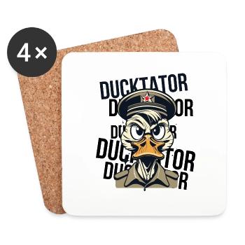 Ducktator - Dessous de verre (lot de 4) - blanc - Devant