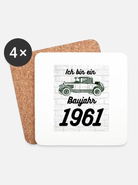 Oldtimer 1961 - Untersetzer (4er-Set) - Weiß
