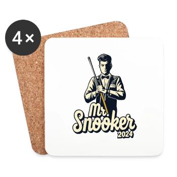 Mr. Snooker Pool Billiards Snooker Player - Coasters (set of 4) - white - Front