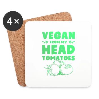 tomate vegan - Untersetzer (4er-Set) - Weiß - Vorne
