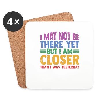 Je n’y suis peut-être pas encore mais je suis plus proche 3 - Dessous de verre (lot de 4) - blanc - Devant