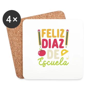 Feliz 100 Dias De Escuela Spanisch Happy 100th Day - Untersetzer (4er-Set) - Weiß - Vorne