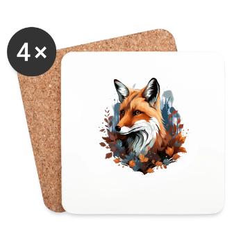 Fuchs Füchse für einen Fuchs Fan - Untersetzer (4er-Set) - Weiß - Vorne