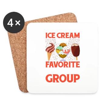 Ice Cream Is My Favorite Food Group - Untersetzer (4er-Set) - Weiß - Vorne