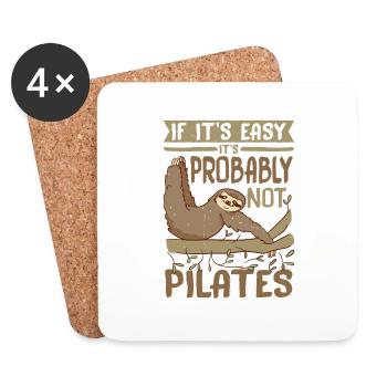 If It's Easy It's Probably Not Pilates 2 - Coasters (set of 4) - white - Front