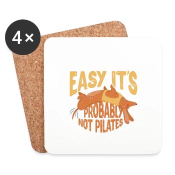 If It's Easy It's Probably Not Pilates - Coasters (set of 4) - white - Front