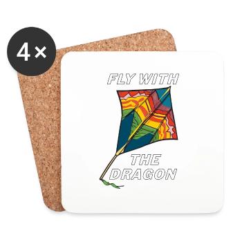 DRACHEN FLY WITH THE DRAGON - Untersetzer (4er-Set) - Weiß - Vorne