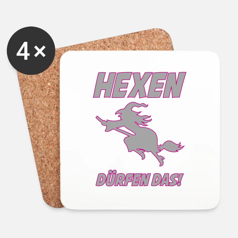 Hexen duerfen das | Farben änderbar - Untersetzer (4er-Set) - Weiß