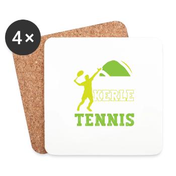 Tennis Coole Kerle Spielen Tennis - Untersetzer (4er-Set) - Weiß - Vorne