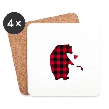 Nounou Ours - Dessous de verre (lot de 4) - blanc - Devant