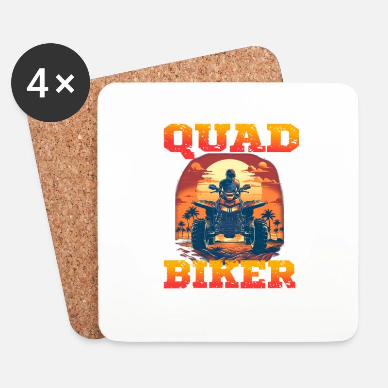 Quad Biker für einen Quadbiker Quad Fahrer - Untersetzer (4er-Set) - Weiß