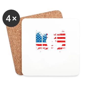 Snowboarding USA Grunge pour snowboarders hommes - Dessous de verre (lot de 4) - blanc - Devant