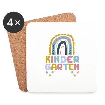 Élève enseignant de l’équipe de maternelle 100e jour de retour - Dessous de verre (lot de 4) - blanc - Devant
