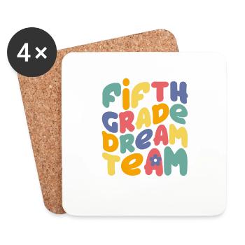 Fünfte Klasse Dream Team 5. Schulanfang Schüler - Untersetzer (4er-Set) - Weiß - Vorne