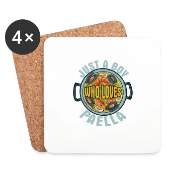 Just A Boy Who Loves Paella Food Wrap Taco gourmand - Dessous de verre (lot de 4) - blanc - Devant