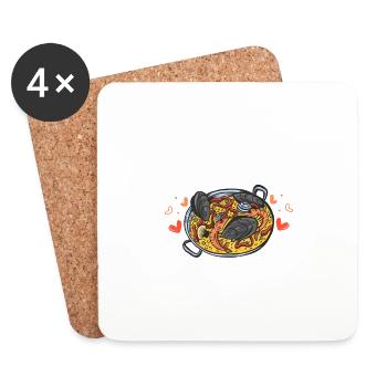 Juste un garçon qui aime Paella Foodie Taco Food Wrap - Dessous de verre (lot de 4) - blanc - Devant