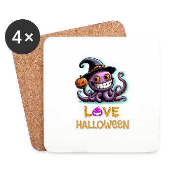 Ich liebe Halloween - Untersetzer (4er-Set) - Weiß - Vorne