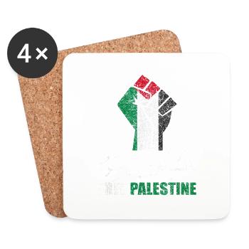 Free Palestine Faust - Untersetzer (4er-Set) - Weiß - Vorne