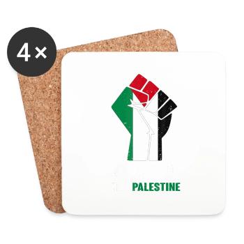 Palestine Fist - Coasters (set of 4) - white - Front
