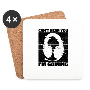 Can't Hear You Im Gaming - Cooles Gaming Design - Untersetzer (4er-Set) - Weiß - Vorne