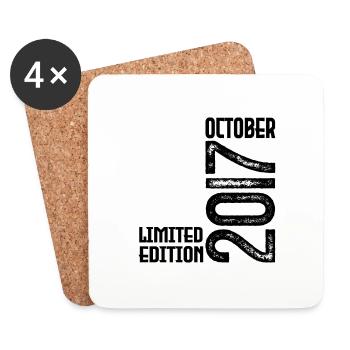 October 2017 Anniversary Gift. October 2017. - Coasters (set of 4) - white - Front