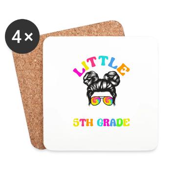 Little Miss 5th Grade Fifth 100 Days of School - Coasters (set of 4) - white - Front