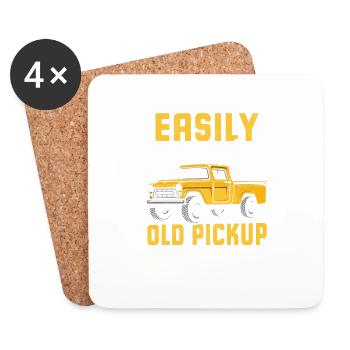 Easily Distracted By Trucks - Funny Trucks Lover , - Coasters (set of 4) - white - Front