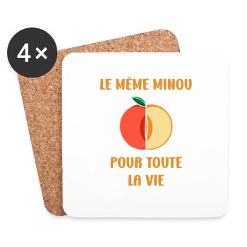 EVG Le Même Minou pour toute la vie - Dessous de verre (lot de 4) - blanc - Devant