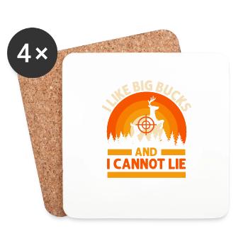 I Like Big Bucks And I Cannot Lie Deer Hunting For - Coasters (set of 4) - white - Front