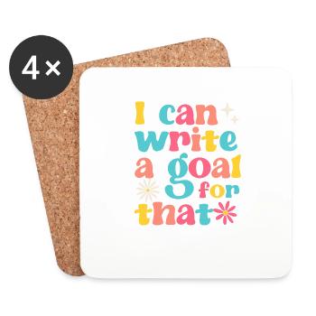 I can set a goal for the fun 100-day school - Coasters (set of 4) - white - Front
